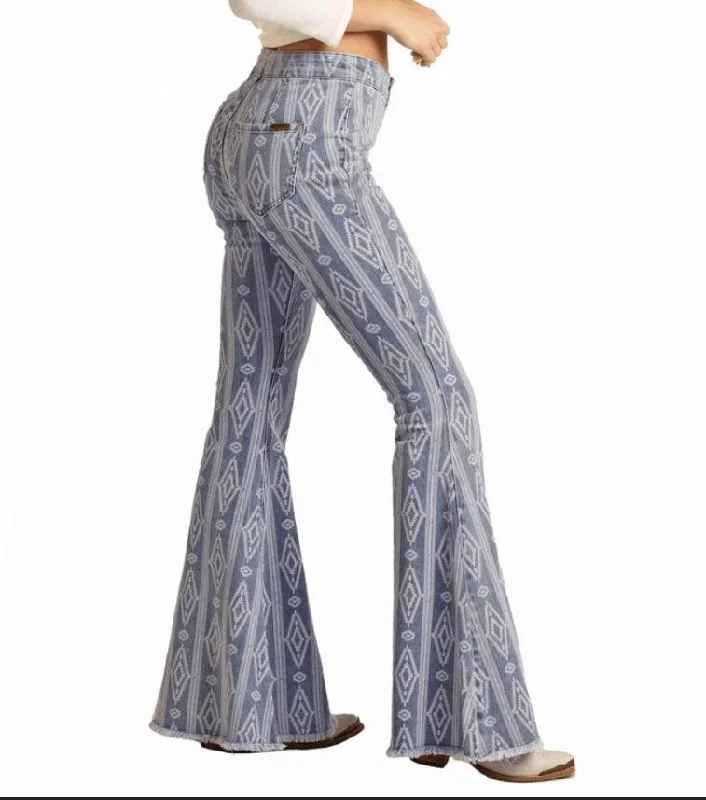 Rock & Roll Cowgirl High Rise Extra Stretch Aztec Bell Bottom Jeans RRWD7PRZU7 Fashionable Slouchy Fit Jeans Rock & Roll Cowgirl High Rise Extra Stretch Aztec Bell Bottom Jeans RRWD7PRZU7 Fashionable Slouchy Fit Jeans
