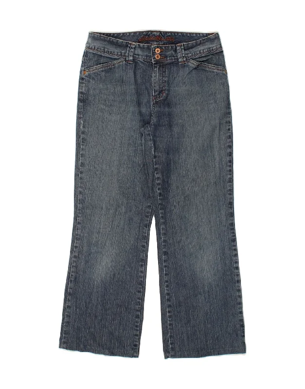 EDDIE BAUER Womens Curvy Loose Jeans US 6 Medium W28 L28 Blue Cotton Fashionable Raw Edge Jeans EDDIE BAUER Womens Curvy Loose Jeans US 6 Medium W28 L28 Blue Cotton Fashionable Raw Edge Jeans