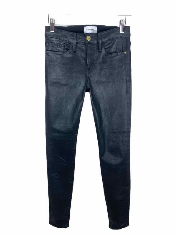Frame Women's Noir Coated Le Skinny de Jeanne Jeans Black Size 26 (2) Stylish Plus Size Denim Jeans Frame Women's Noir Coated Le Skinny de Jeanne Jeans Black Size 26 (2) Stylish Plus Size Denim Jeans