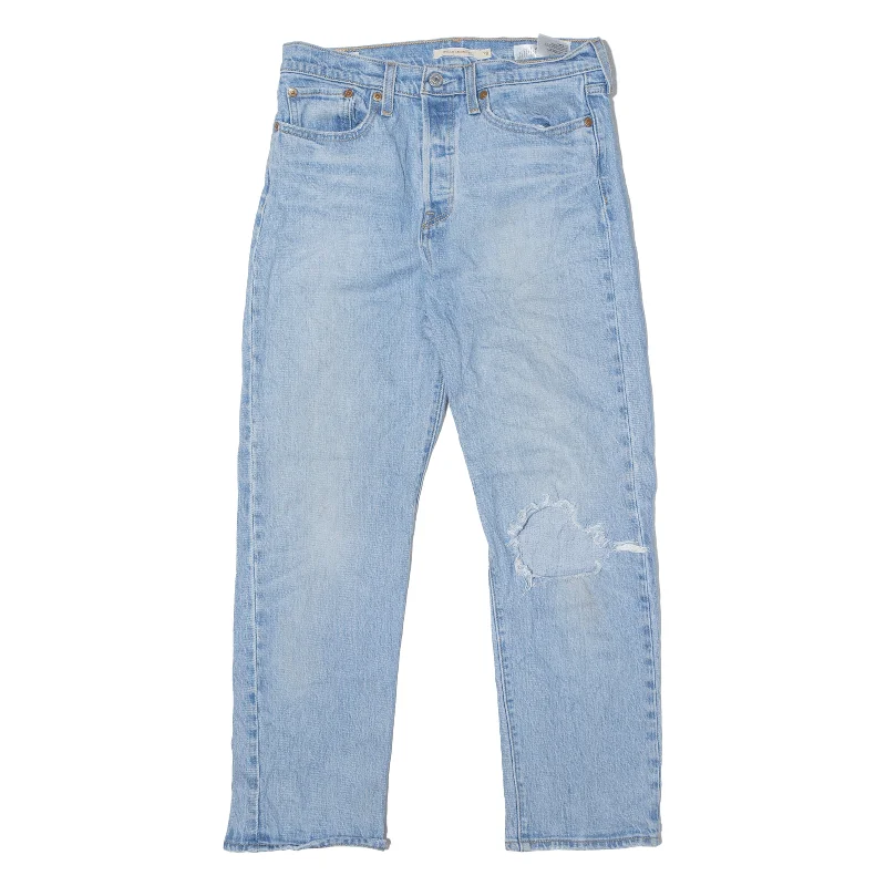 LEVI'S BIG E Distressed Jeans Blue Denim Regular Straight Stone Wash Womens W28 L26 Stylish Shredded Denim Jeans LEVI'S BIG E Distressed Jeans Blue Denim Regular Straight Stone Wash Womens W28 L26 Stylish Shredded Denim Jeans