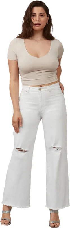 Milan High Rise Wide Leg Jeans - Women's|-|Jean à jambe large à taille haute Milan - Femme Casual High-Waisted Bootcut Jeans Milan High Rise Wide Leg Jeans - Women's|-|Jean à jambe large à taille haute Milan - Femme Casual High-Waisted Bootcut Jeans