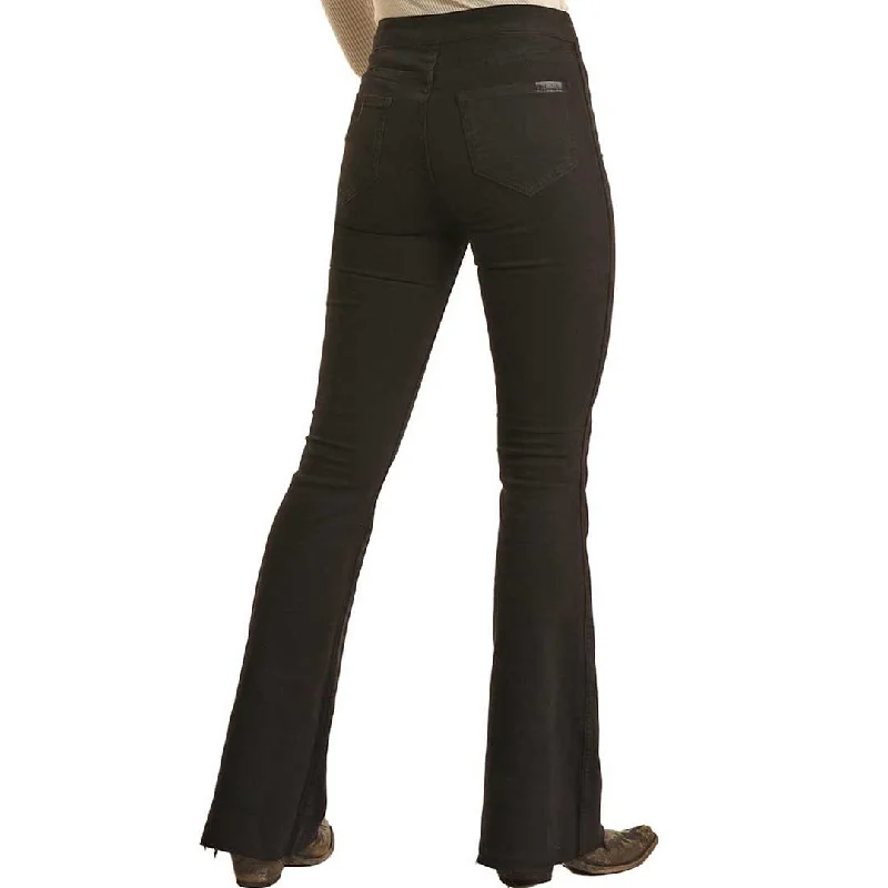 Rock & Roll Denim Women's Reversible High Rise Extra Stretch Flare Leg Jeans Fashionable White Denim Jeans Rock & Roll Denim Women's Reversible High Rise Extra Stretch Flare Leg Jeans Fashionable White Denim Jeans