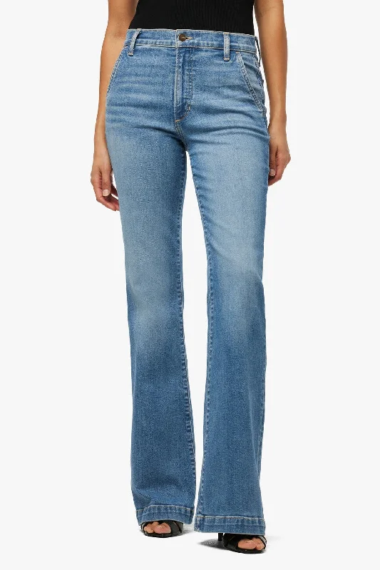 Joes Jeans The Molly High Rise Flare Trousers in Sultry Comfortable Folded Hem Jeans Joes Jeans The Molly High Rise Flare Trousers in Sultry Comfortable Folded Hem Jeans