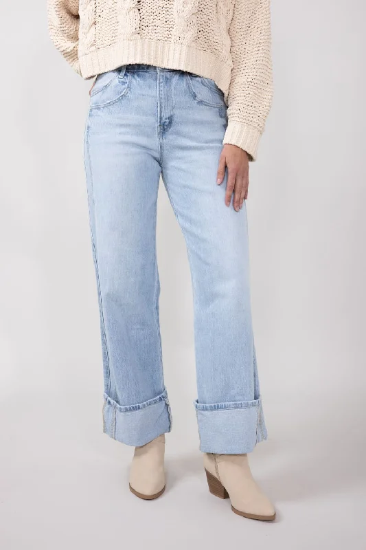 Vervet High Rise Baggy Wide Jeans for Women | T6515 Casual Loose Fit Jeans