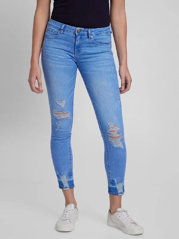 Spykar Women Mid Blue Lycra Slim Fit Regular Length Jeans (Alicia) Casual Wide-Legged Denim Jeans Spykar Women Mid Blue Lycra Slim Fit Regular Length Jeans (Alicia) Casual Wide-Legged Denim Jeans