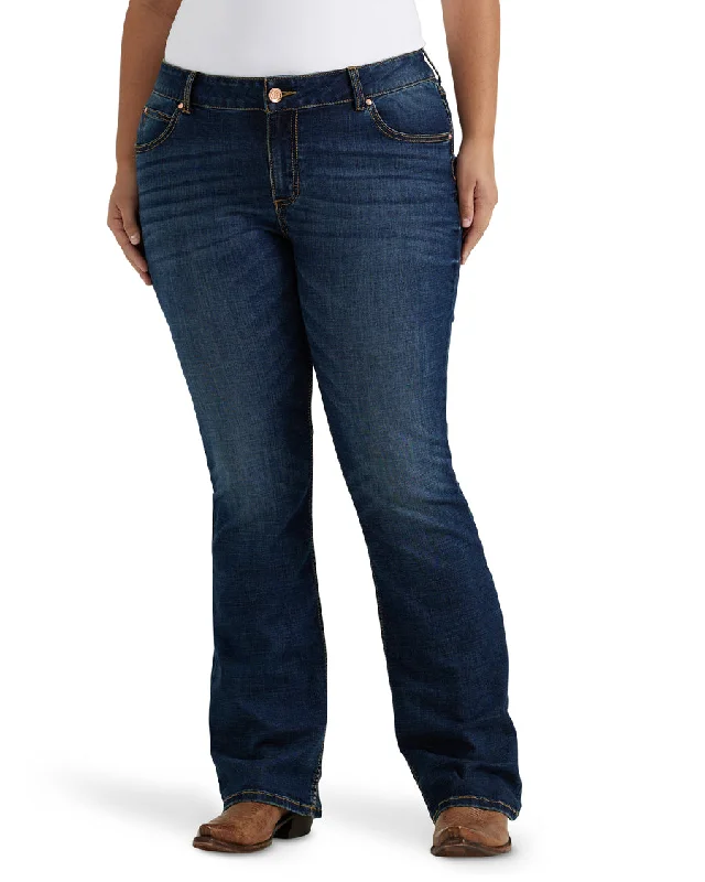 Women's Retro Mae Mid Rise Plus Size Jeans Stylish Tapered Fit Jeans