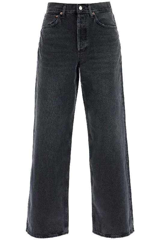 Wide-legged Women's Jeans  - Grey Classic Black Denim Jeans