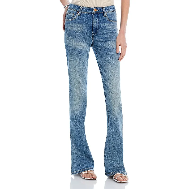 [BLANKNYC] Womens High Rise Faded Flare Jeans Stylish Acid-Wash Jeans