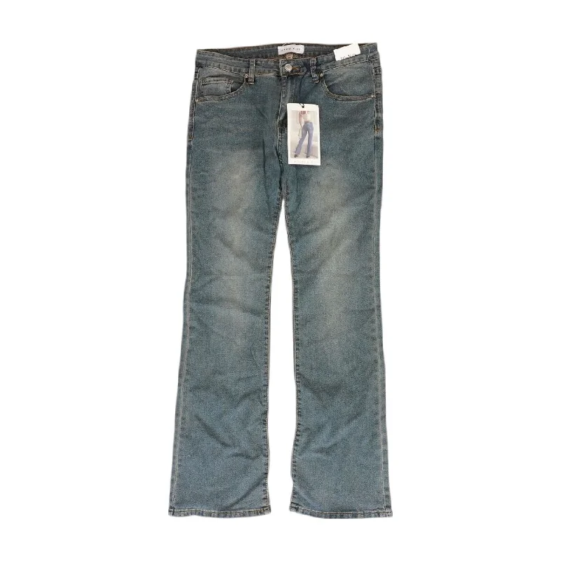 Blue Solid Jeans Stylish Shredded Denim Jeans