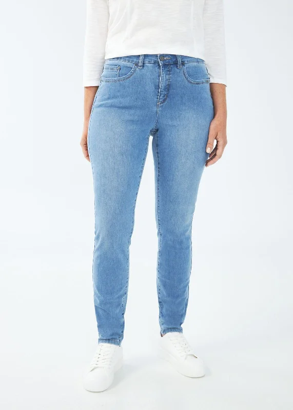 FDJ Olivia Slim Leg Jeans - Chambray Chic Faded Blue Jeans