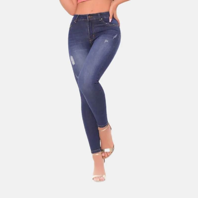 Jeans Style 11781-03 Comfortable Faded High-Rise Jeans