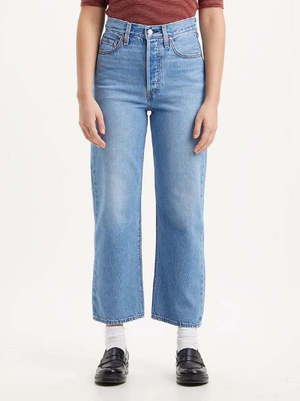 Ribcage Straight Ankle In The Middle Jeans Comfortable Full-Length Denim Jeans