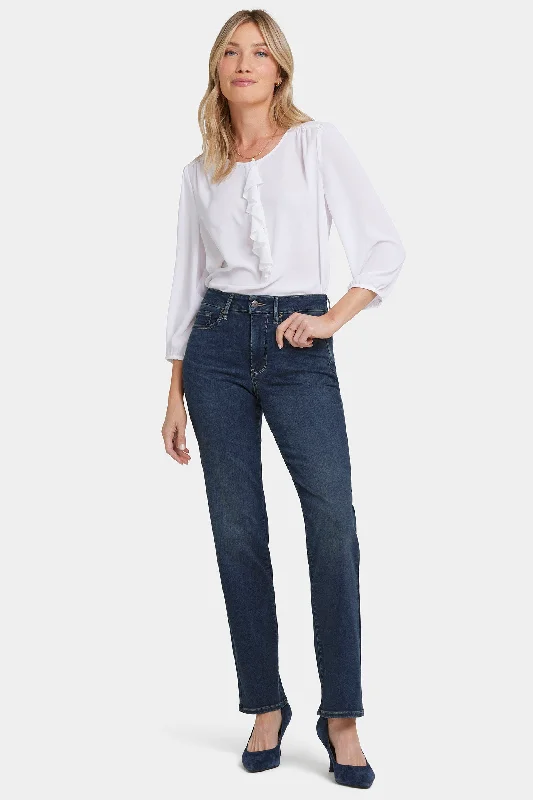 Marilyn Straight Jeans In Long Inseam - Presley Trendy Skinny High-Waist Jeans