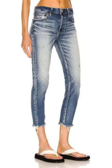 Moussy Mv Merry Tapered Jeans in Mid Blue Stylish High-Waist Jeans