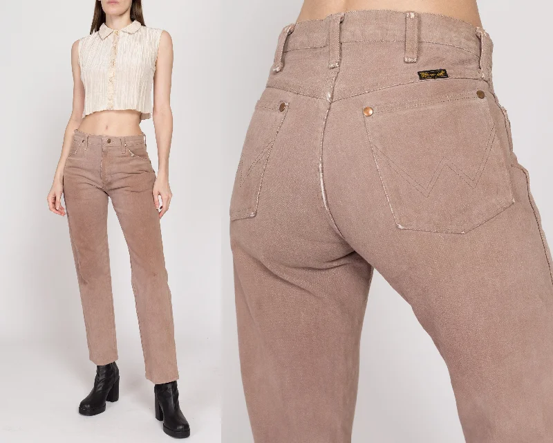 Small 70s Wrangler Faded Cocoa Brown Unisex Jeans Casual Light Wash Jeans