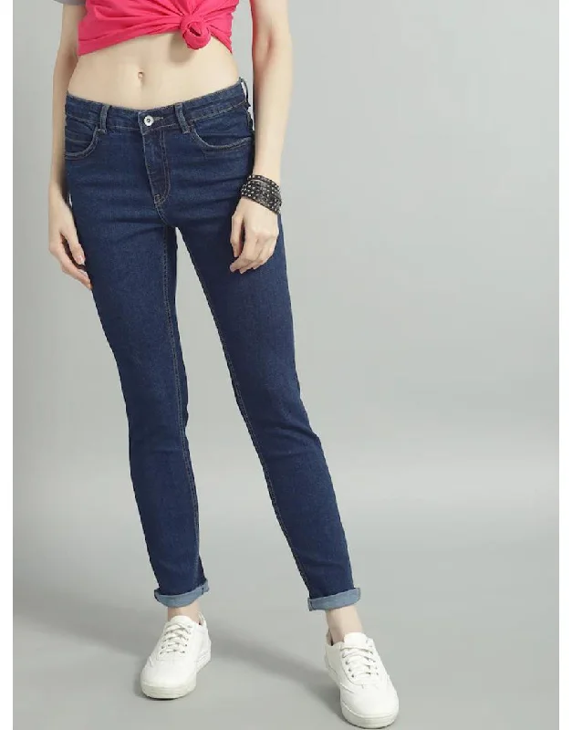 Super Skinny Jeans Stretchable-Electric Blue Chic Vintage-Inspired Denim Jeans