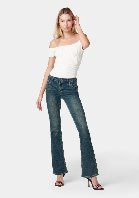 Tall Avery Lightweight Bootcut Jeans Comfortable Distressed Straight-Leg Jeans