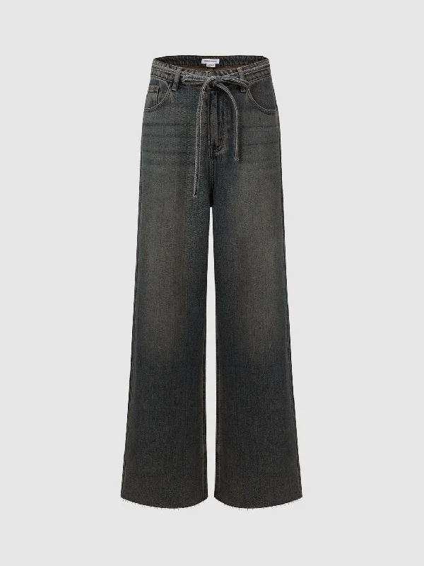 Wide-Leg Jeans With Rope Chic Vintage-Inspired Denim Jeans